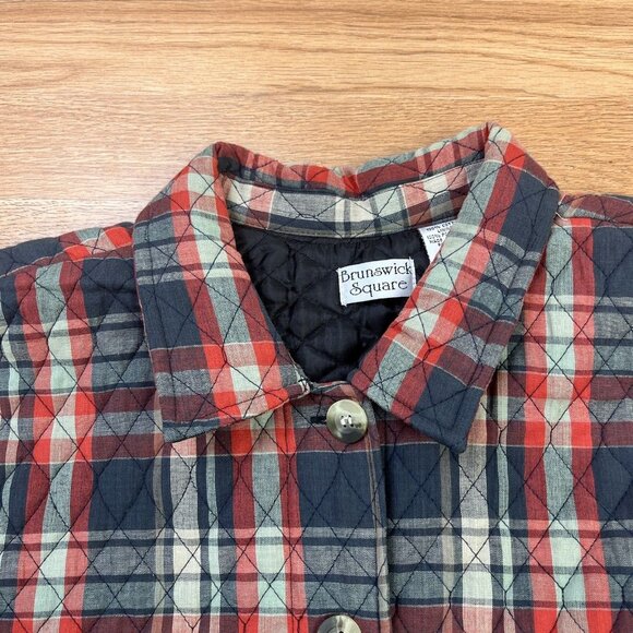 Vintage Brunswick Square Quilted Vest Jacket Plaid Sleeveless Women's XL - Picture 3 of 7